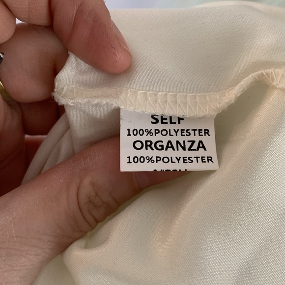 Minuet light green pleated organza dress with beaded waistband Size Large - Picture 10 of 11